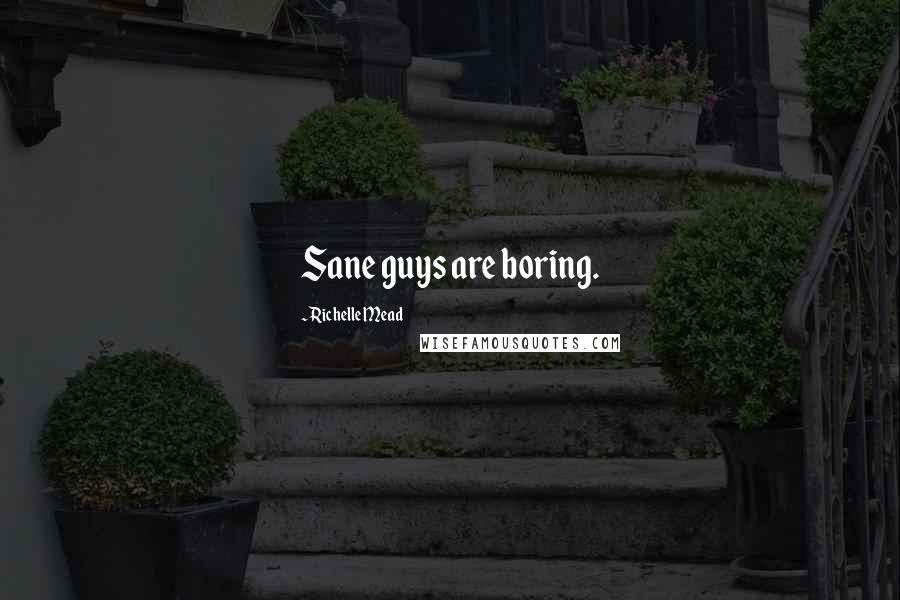Richelle Mead Quotes: Sane guys are boring.