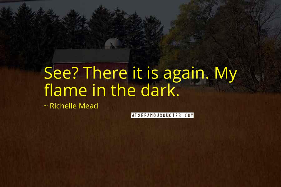 Richelle Mead Quotes: See? There it is again. My flame in the dark.