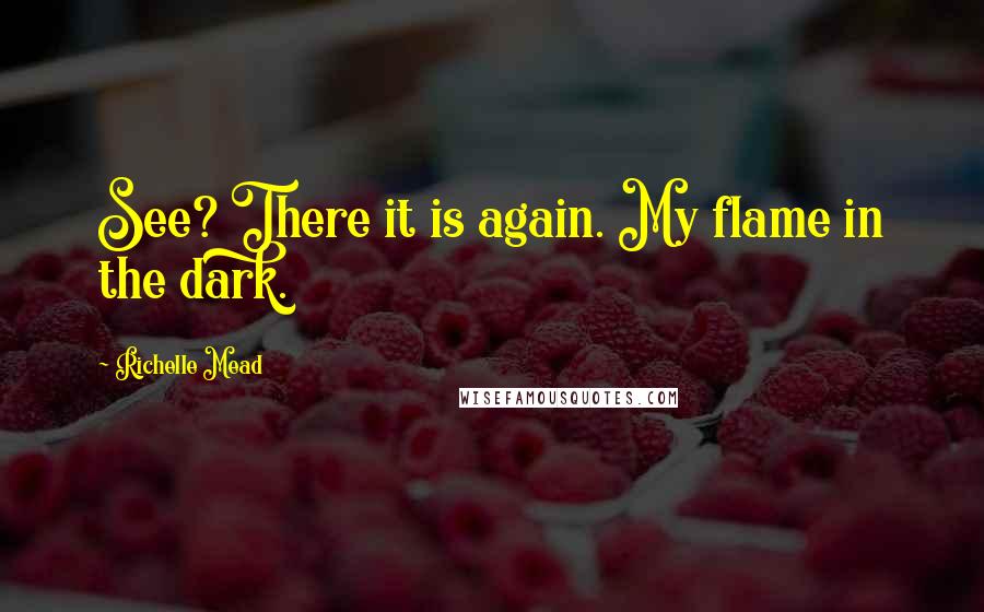 Richelle Mead Quotes: See? There it is again. My flame in the dark.