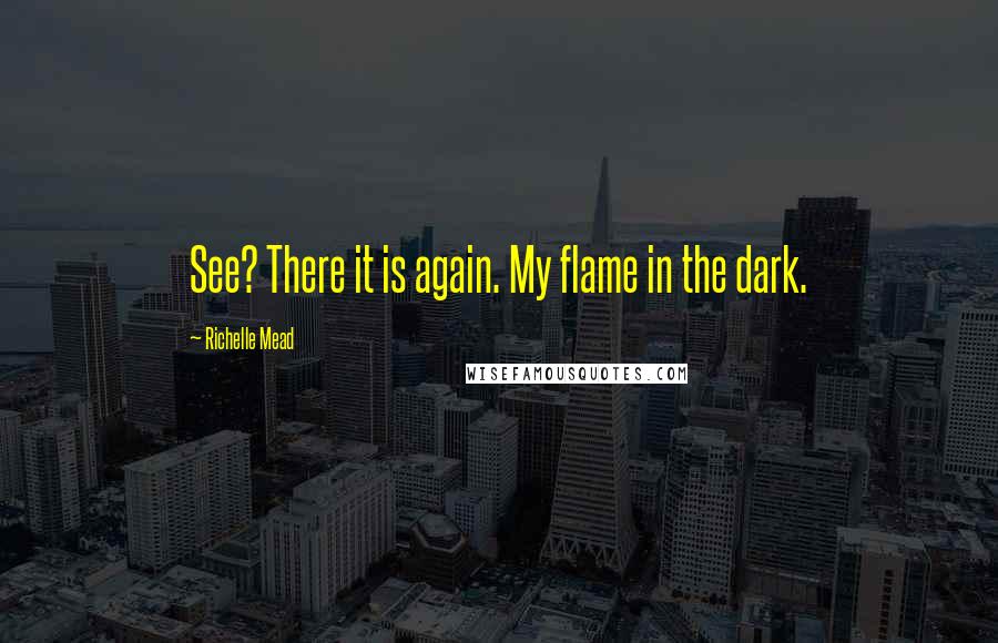 Richelle Mead Quotes: See? There it is again. My flame in the dark.