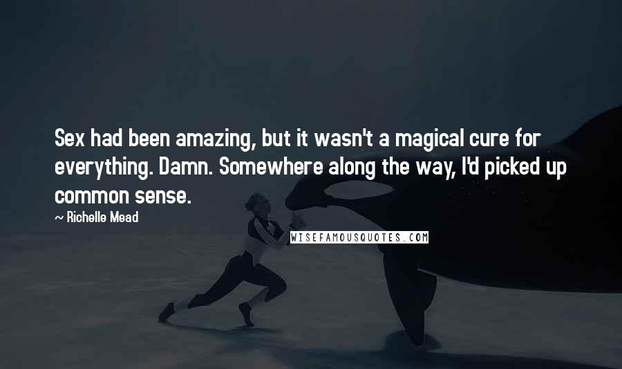 Richelle Mead Quotes: Sex had been amazing, but it wasn't a magical cure for everything. Damn. Somewhere along the way, I'd picked up common sense.