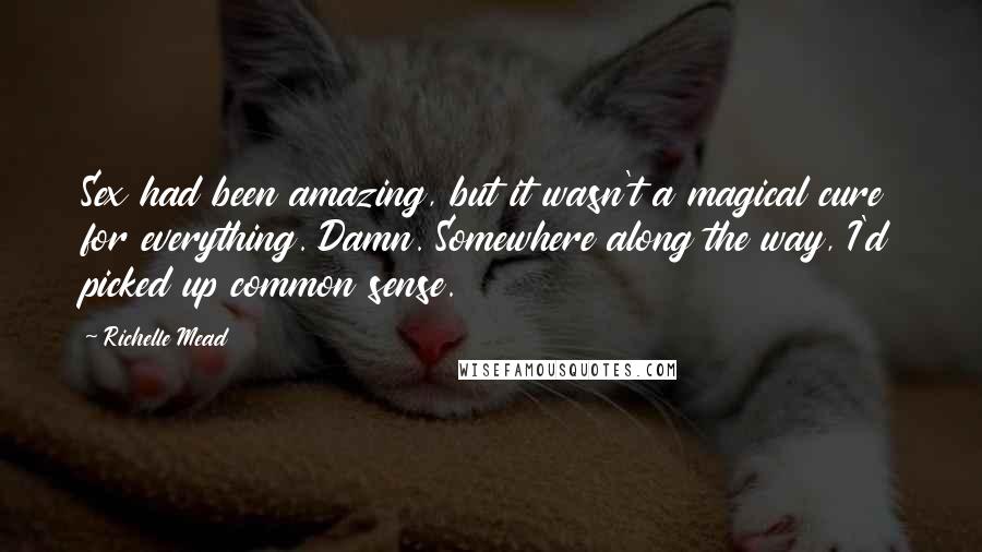 Richelle Mead Quotes: Sex had been amazing, but it wasn't a magical cure for everything. Damn. Somewhere along the way, I'd picked up common sense.