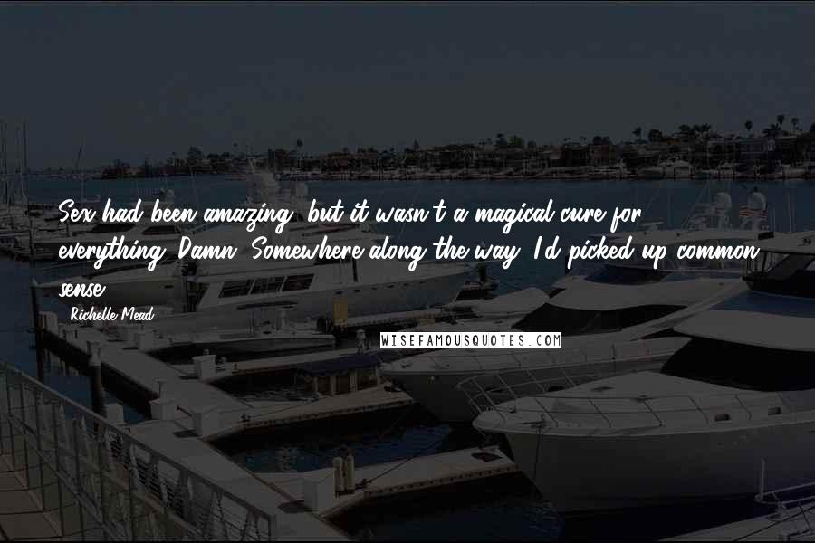 Richelle Mead Quotes: Sex had been amazing, but it wasn't a magical cure for everything. Damn. Somewhere along the way, I'd picked up common sense.