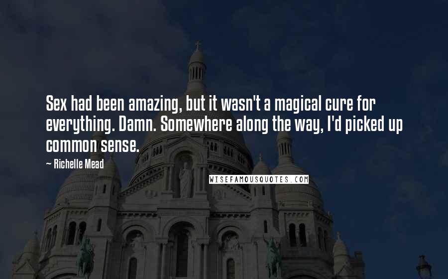 Richelle Mead Quotes: Sex had been amazing, but it wasn't a magical cure for everything. Damn. Somewhere along the way, I'd picked up common sense.