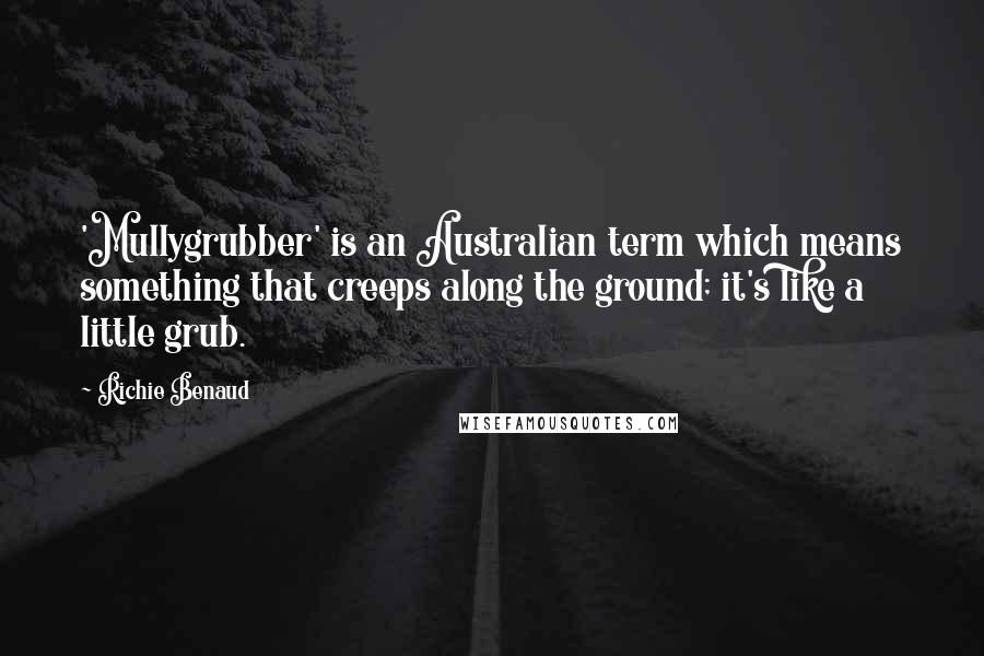 Richie Benaud Quotes: 'Mullygrubber' is an Australian term which means something that creeps along the ground; it's like a little grub.