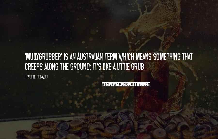 Richie Benaud Quotes: 'Mullygrubber' is an Australian term which means something that creeps along the ground; it's like a little grub.