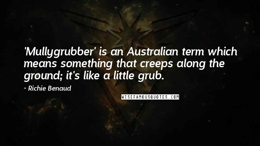 Richie Benaud Quotes: 'Mullygrubber' is an Australian term which means something that creeps along the ground; it's like a little grub.