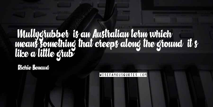 Richie Benaud Quotes: 'Mullygrubber' is an Australian term which means something that creeps along the ground; it's like a little grub.