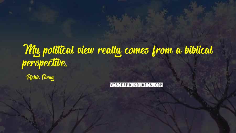 Richie Furay Quotes: My political view really comes from a biblical perspective.