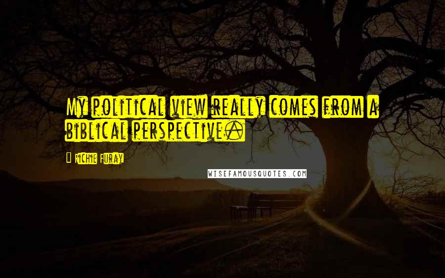 Richie Furay Quotes: My political view really comes from a biblical perspective.