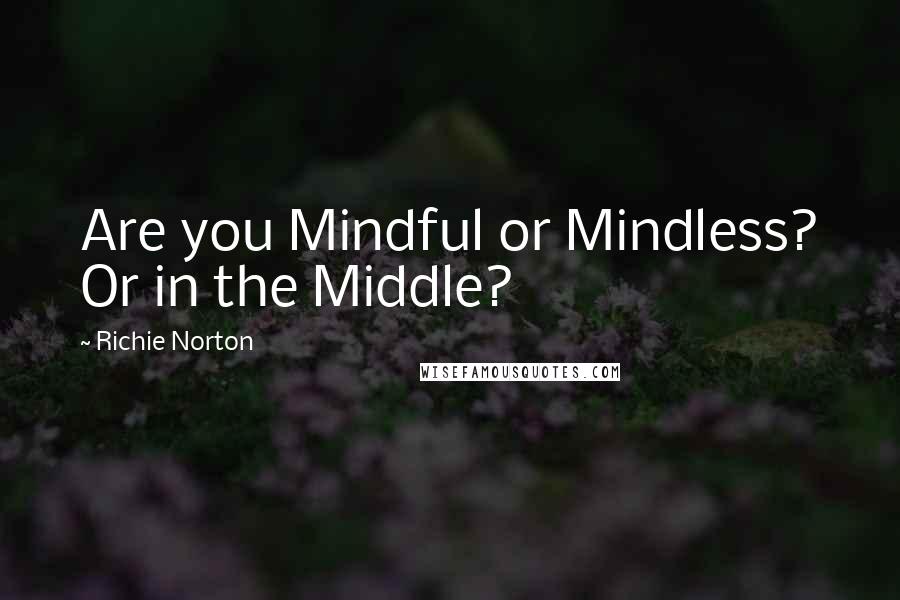 Richie Norton Quotes: Are you Mindful or Mindless? Or in the Middle?