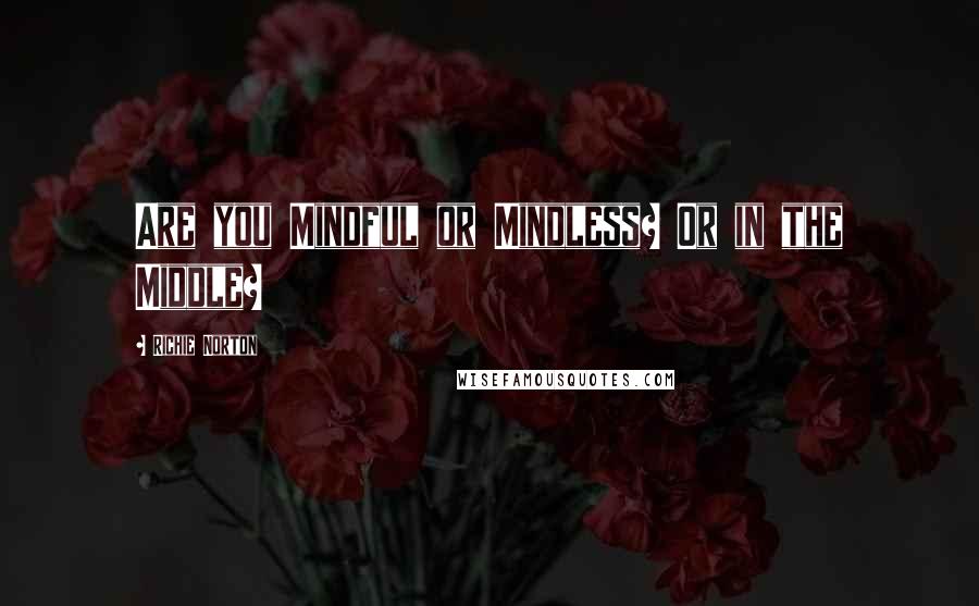 Richie Norton Quotes: Are you Mindful or Mindless? Or in the Middle?