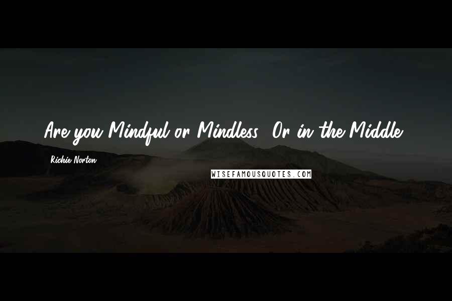 Richie Norton Quotes: Are you Mindful or Mindless? Or in the Middle?