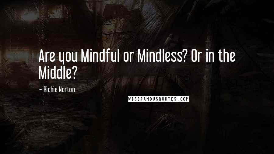 Richie Norton Quotes: Are you Mindful or Mindless? Or in the Middle?