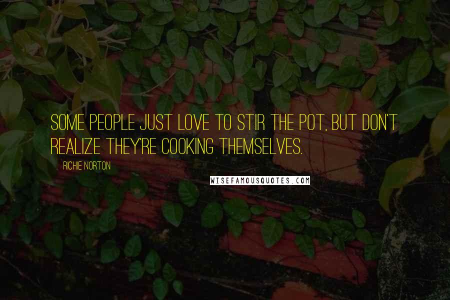 Richie Norton Quotes: Some people just love to stir the pot, but don't realize they're cooking themselves.