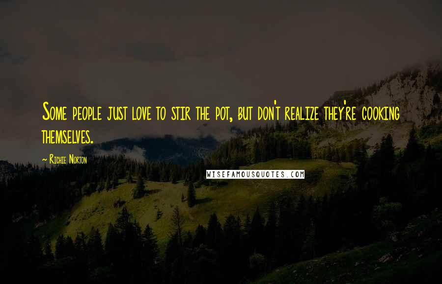 Richie Norton Quotes: Some people just love to stir the pot, but don't realize they're cooking themselves.