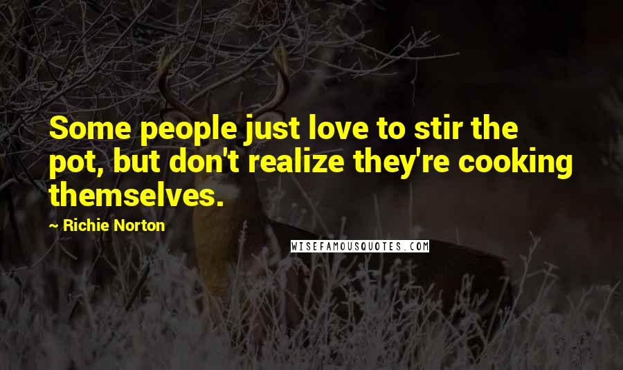 Richie Norton Quotes: Some people just love to stir the pot, but don't realize they're cooking themselves.