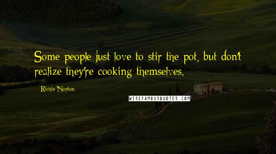 Richie Norton Quotes: Some people just love to stir the pot, but don't realize they're cooking themselves.