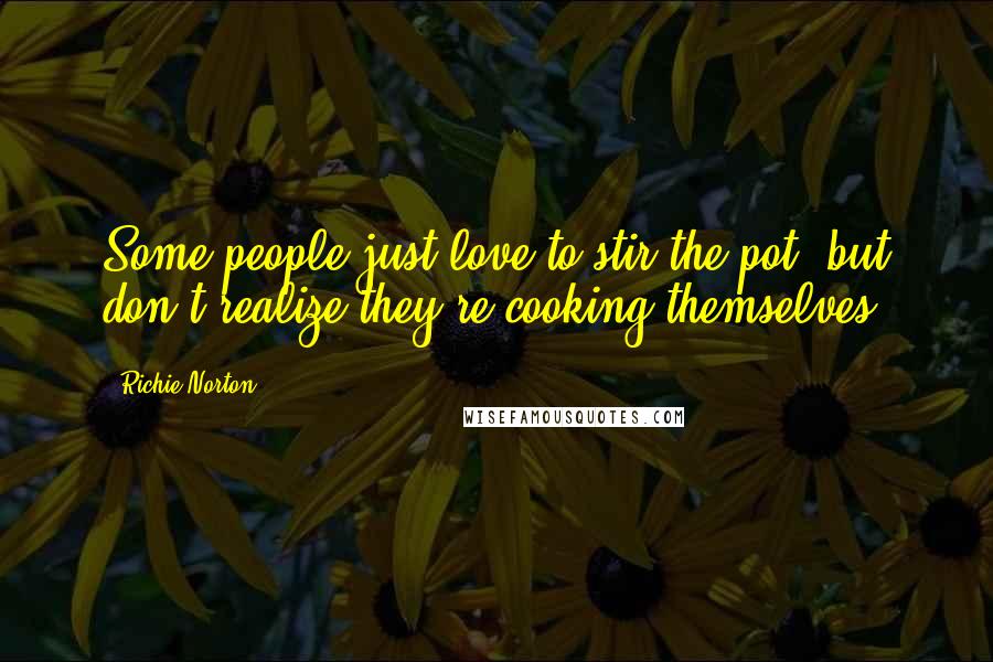 Richie Norton Quotes: Some people just love to stir the pot, but don't realize they're cooking themselves.