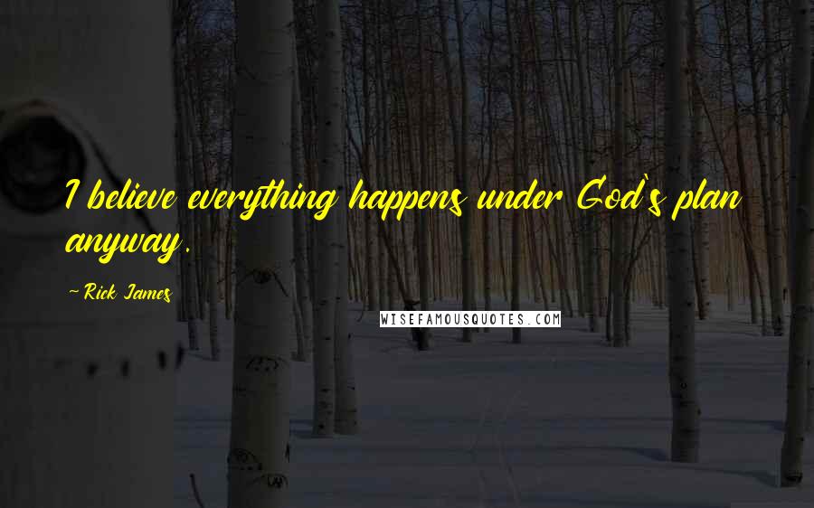 Rick James Quotes: I believe everything happens under God's plan anyway.