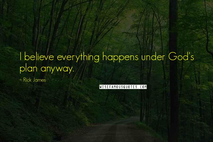 Rick James Quotes: I believe everything happens under God's plan anyway.