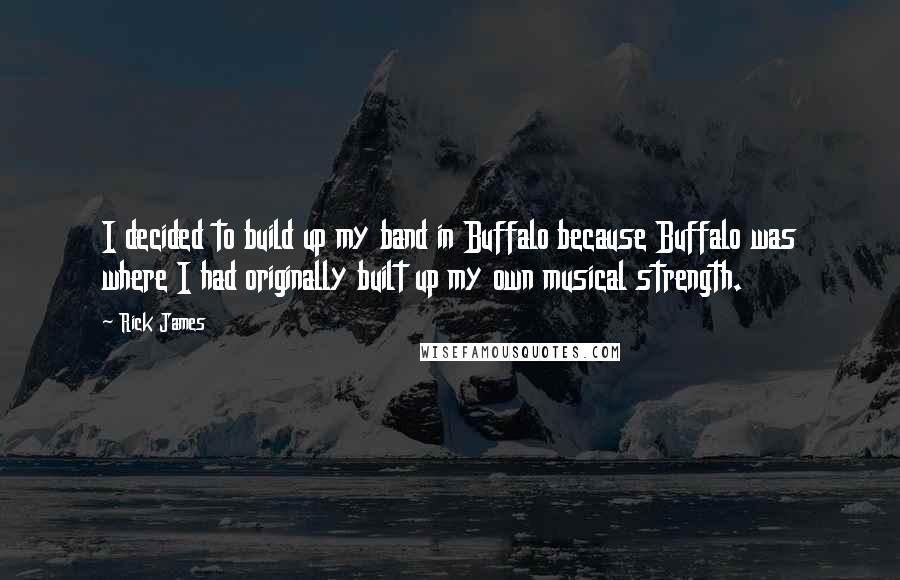 Rick James Quotes: I decided to build up my band in Buffalo because Buffalo was where I had originally built up my own musical strength.