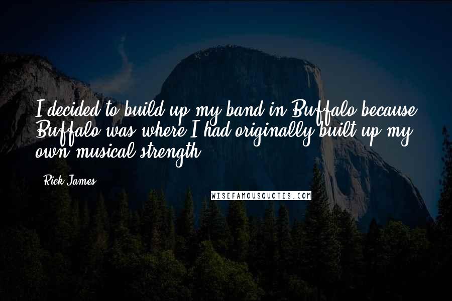 Rick James Quotes: I decided to build up my band in Buffalo because Buffalo was where I had originally built up my own musical strength.