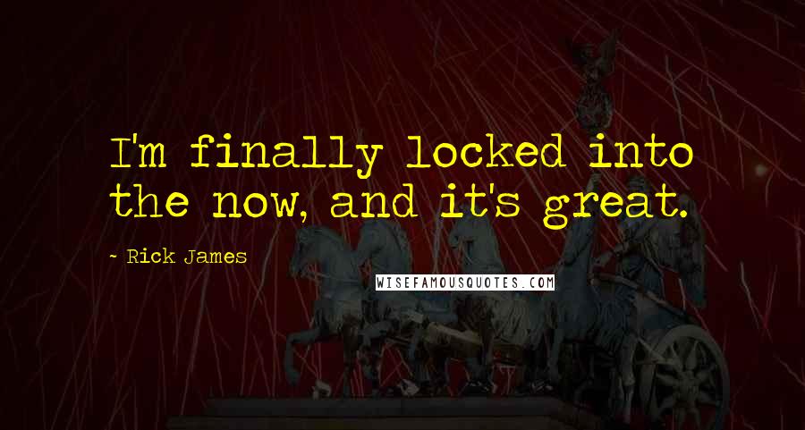Rick James Quotes: I'm finally locked into the now, and it's great.