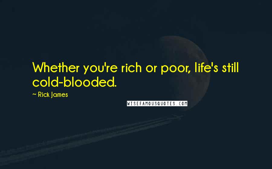 Rick James Quotes: Whether you're rich or poor, life's still cold-blooded.