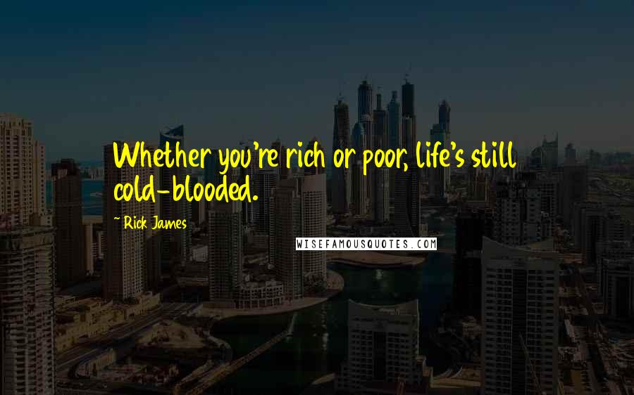 Rick James Quotes: Whether you're rich or poor, life's still cold-blooded.