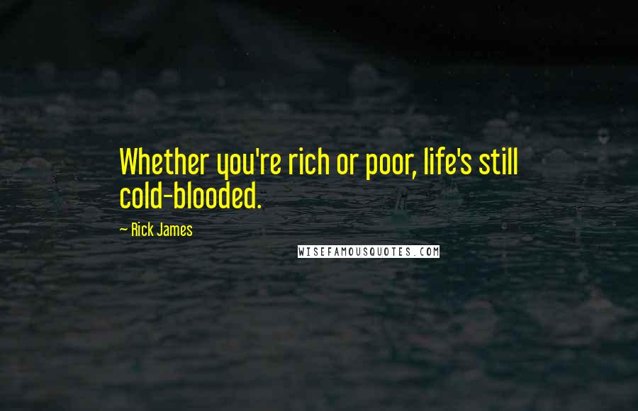 Rick James Quotes: Whether you're rich or poor, life's still cold-blooded.