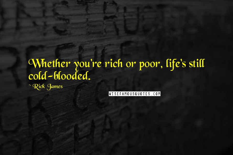 Rick James Quotes: Whether you're rich or poor, life's still cold-blooded.