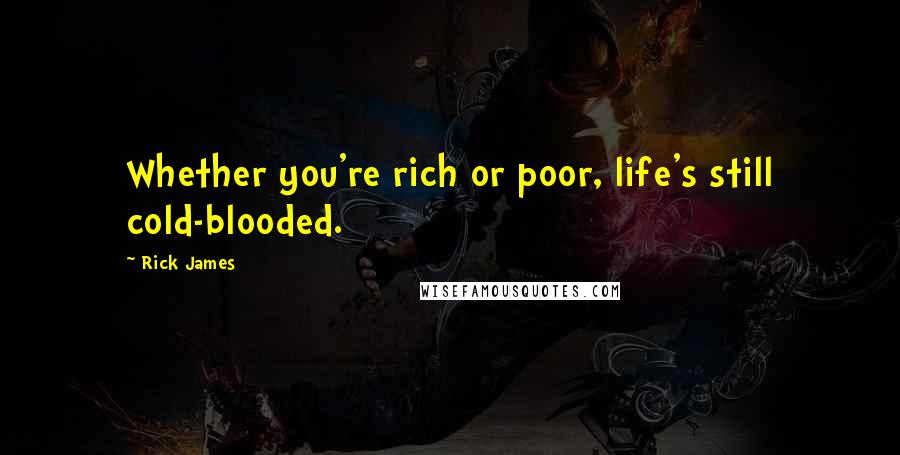 Rick James Quotes: Whether you're rich or poor, life's still cold-blooded.