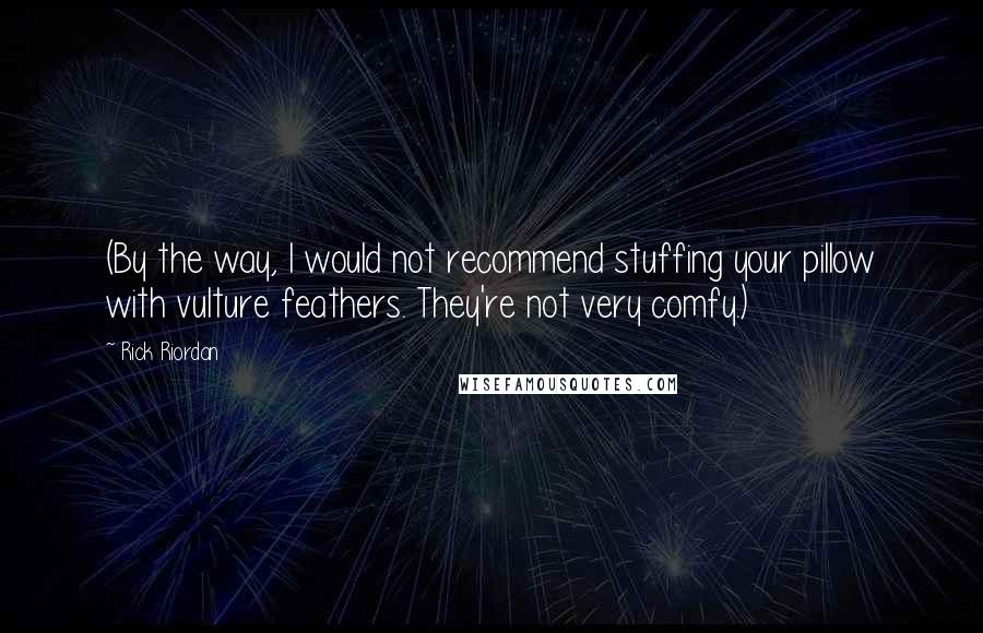 Rick Riordan Quotes: (By the way, I would not recommend stuffing your pillow with vulture feathers. They're not very comfy.)