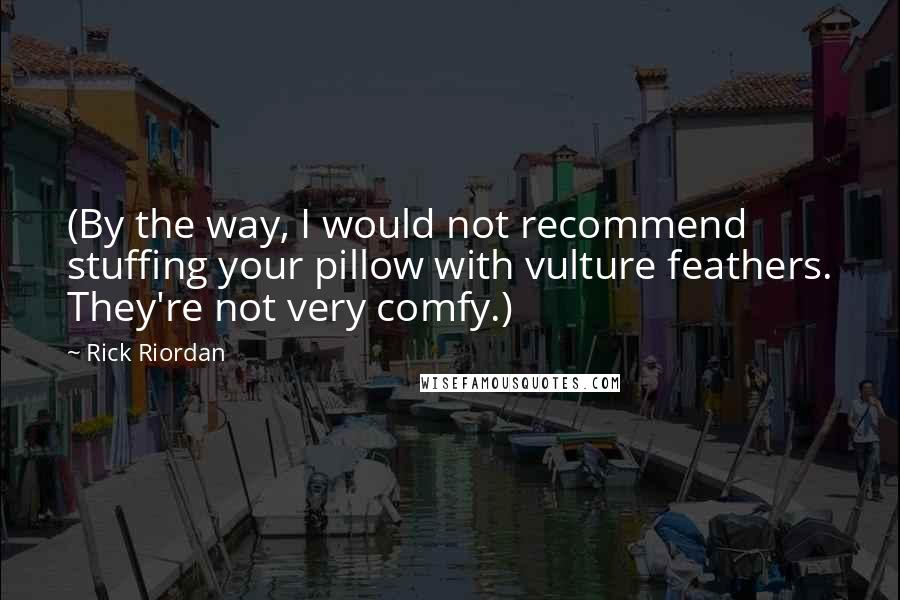 Rick Riordan Quotes: (By the way, I would not recommend stuffing your pillow with vulture feathers. They're not very comfy.)