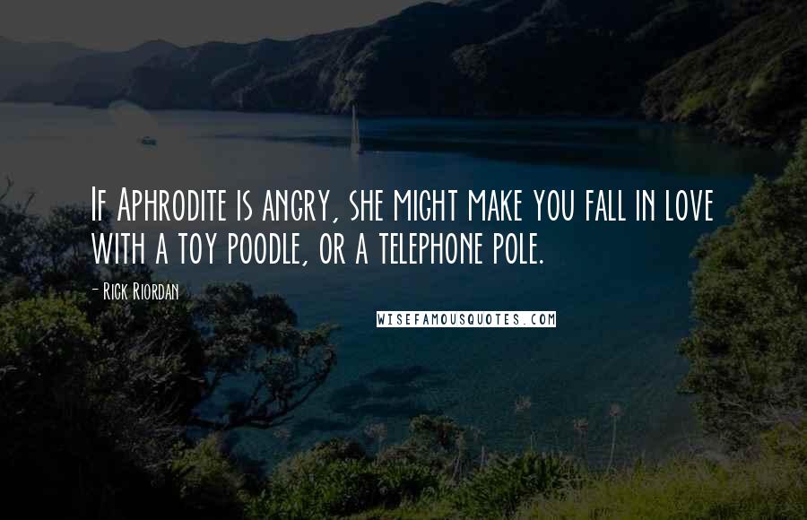 Rick Riordan Quotes: If Aphrodite is angry, she might make you fall in love with a toy poodle, or a telephone pole.