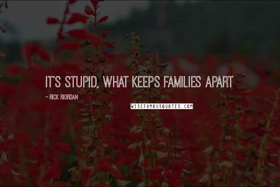 Rick Riordan Quotes: It's stupid, what keeps families apart