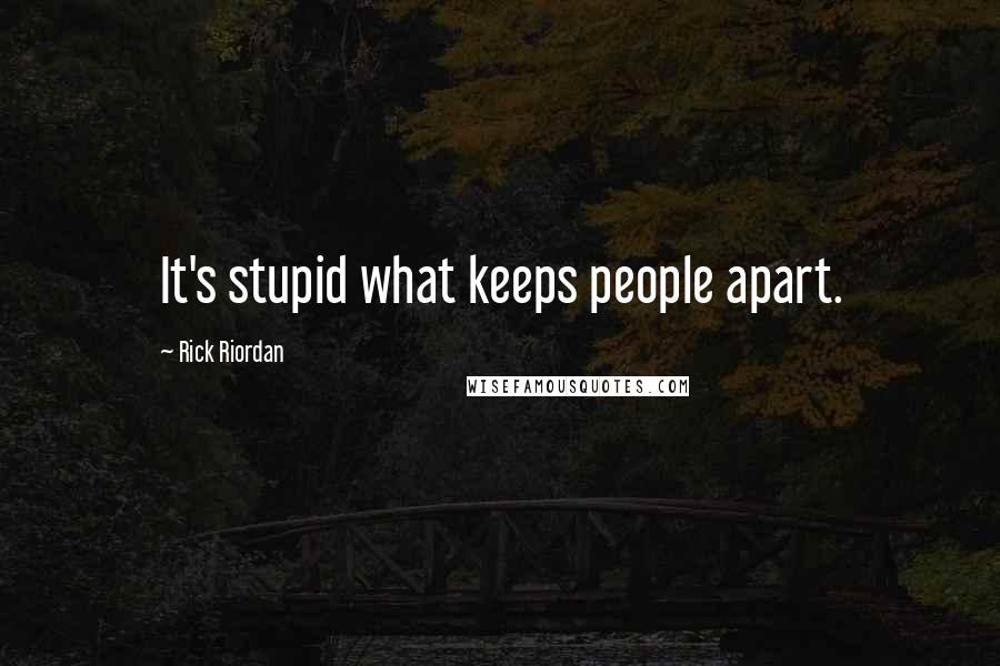Rick Riordan Quotes: It's stupid what keeps people apart.