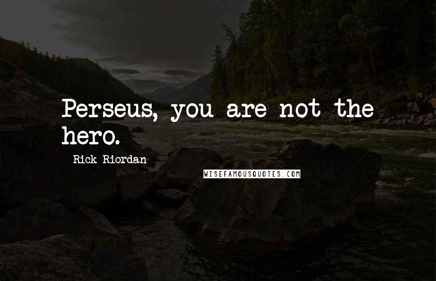 Rick Riordan Quotes: Perseus, you are not the hero.