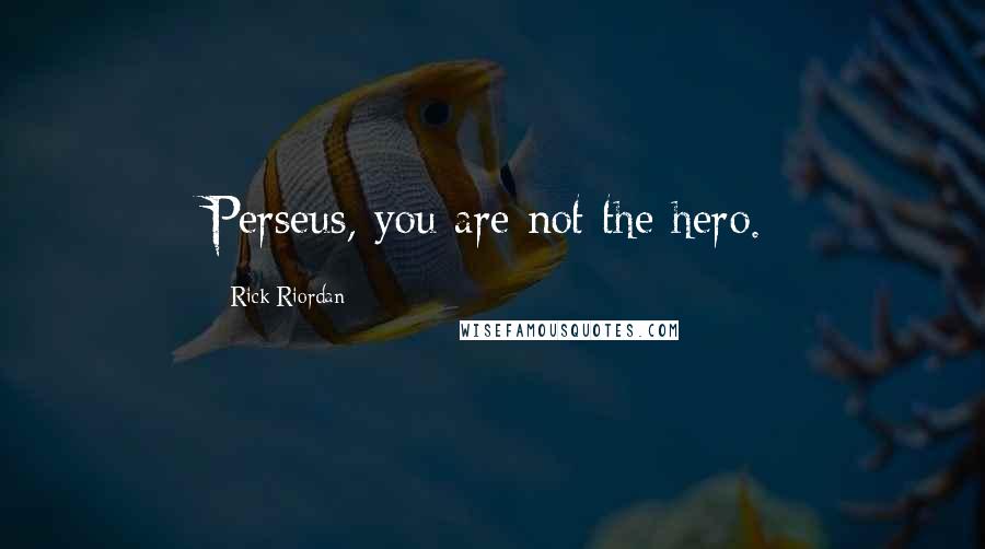 Rick Riordan Quotes: Perseus, you are not the hero.