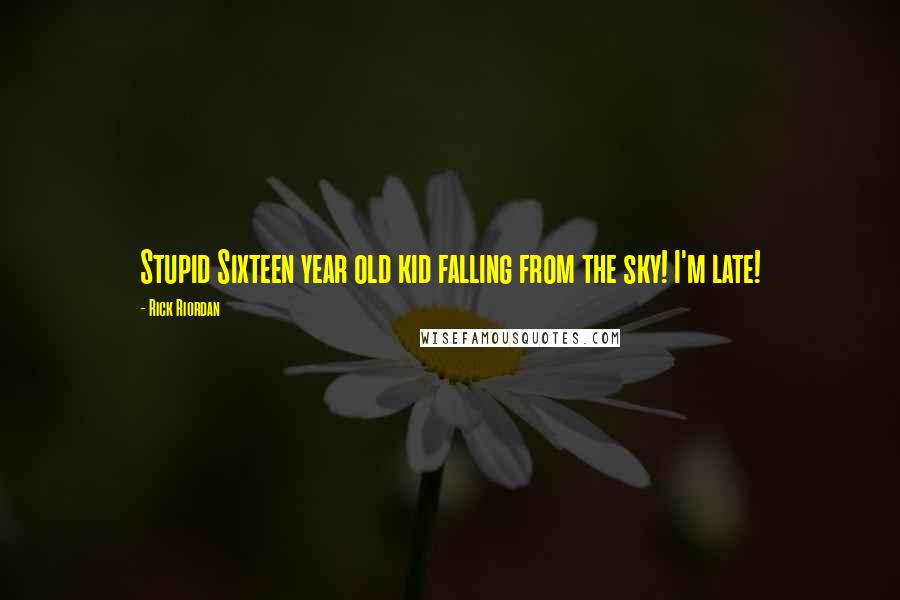 Rick Riordan Quotes: Stupid Sixteen year old kid falling from the sky! I'm late!