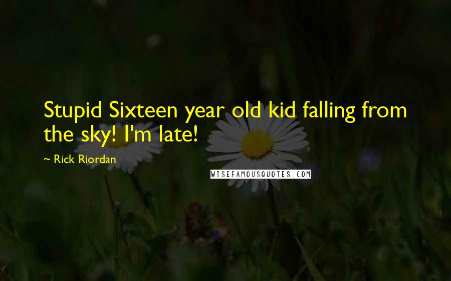 Rick Riordan Quotes: Stupid Sixteen year old kid falling from the sky! I'm late!