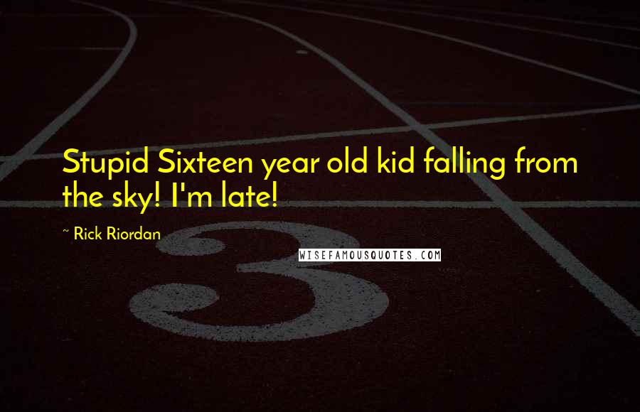 Rick Riordan Quotes: Stupid Sixteen year old kid falling from the sky! I'm late!