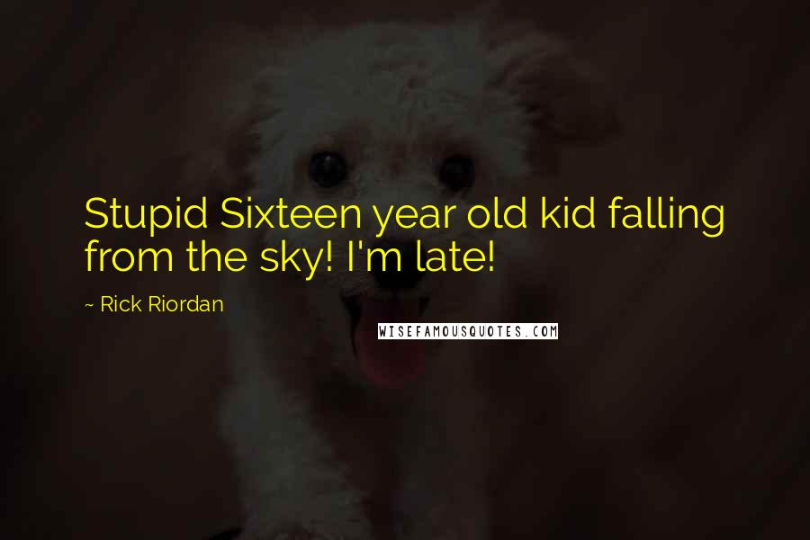 Rick Riordan Quotes: Stupid Sixteen year old kid falling from the sky! I'm late!