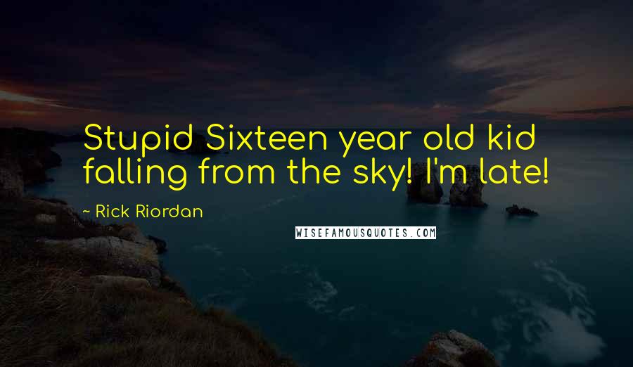 Rick Riordan Quotes: Stupid Sixteen year old kid falling from the sky! I'm late!