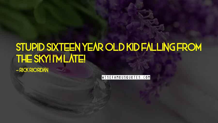 Rick Riordan Quotes: Stupid Sixteen year old kid falling from the sky! I'm late!