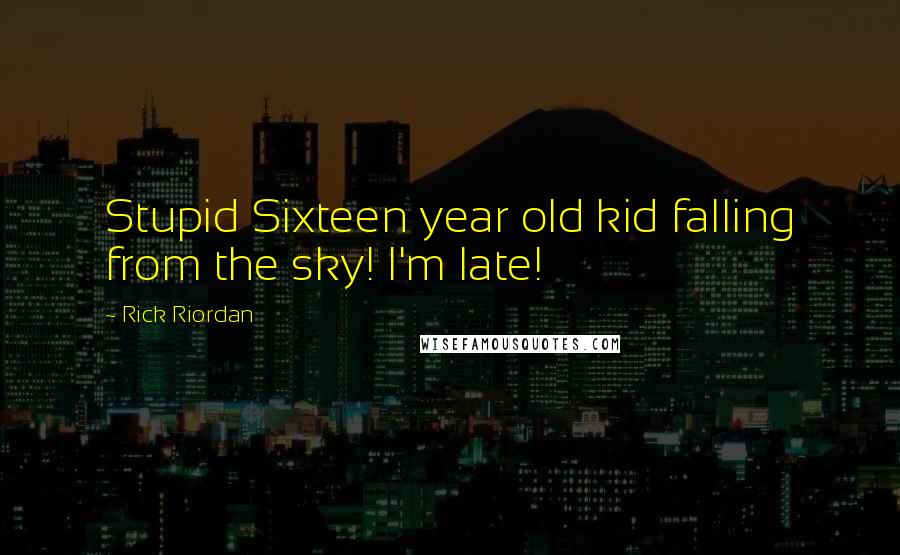 Rick Riordan Quotes: Stupid Sixteen year old kid falling from the sky! I'm late!