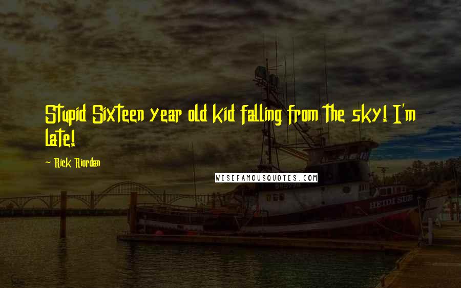 Rick Riordan Quotes: Stupid Sixteen year old kid falling from the sky! I'm late!