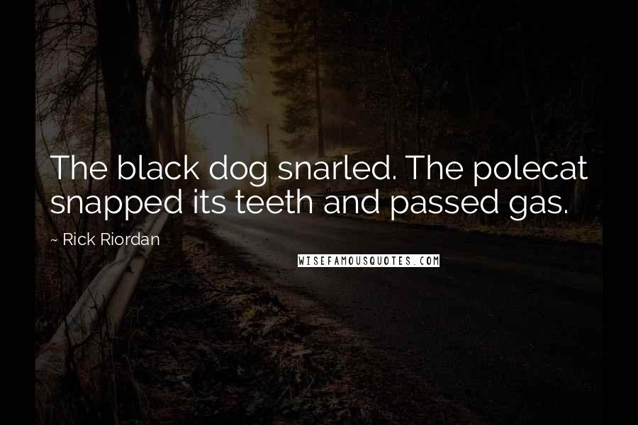 Rick Riordan Quotes: The black dog snarled. The polecat snapped its teeth and passed gas.