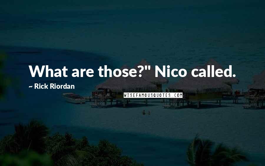 Rick Riordan Quotes: What are those?" Nico called.